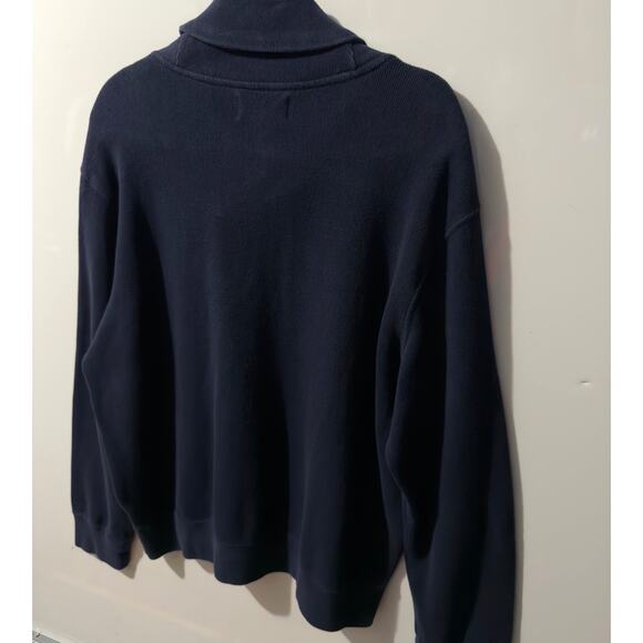 VTG Polo Ralph Lauren Crowl Neck Navy Sweater Casual Preppy Men's Size XL - Picture 8 of 10